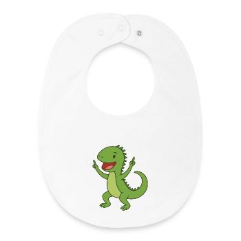 Bébé Iguane de fête - Bavoir bébé bio - blanc - Devant