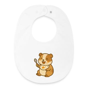 Lustiges Meerschweinchenbaby beim Futtern - Baby Organic Lätzchen - Weiß - Vorne