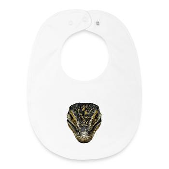 Lézard varan, reptile, dragon de Komodo, varan bagué, lézard - Bavoir bébé bio - blanc - Devant