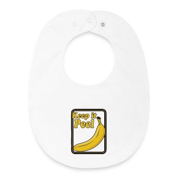 Keep Peel – Humour à la banane - Bavoir bébé bio - blanc - Devant