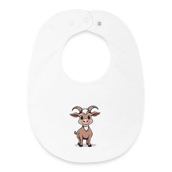 Charming Ziegenmotiv für Kinderkleidung - Baby Organic Lätzchen - Weiß - Vorne
