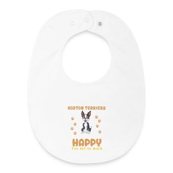 Boston Terrier Happy Meme Design - Baby Organic Lätzchen - Weiß - Vorne
