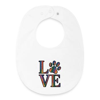Pet Lover - Baby Organic Bib - white - Front