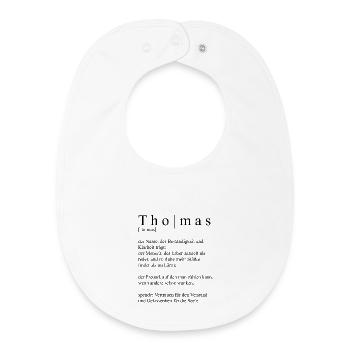 Thomas Definition Typography - Baby Organic Bib - white - Front
