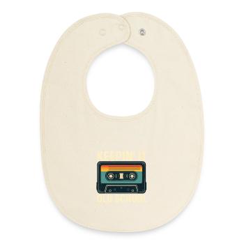 Keepin' It Old School Hip Hop Culture Retro  - Baby Organic Bib - soft Ecru - Front