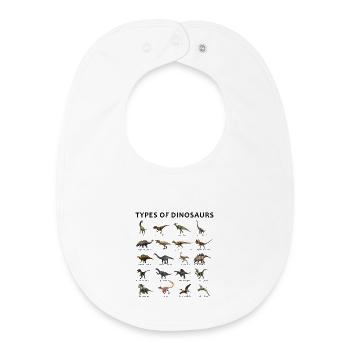 Types de dinosaures - Bavoir bébé bio - blanc - Devant