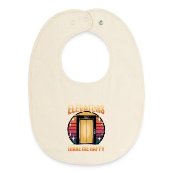 Elevator toddler & kids - Baby Organic Bib - soft Ecru - Front