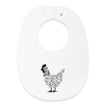 Coq Chakra Artistique avec Motifs Floraux - Bavoir bébé bio - blanc - Devant
