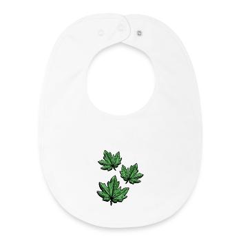 Blatt Herbstlich Ahorn - Baby Organic Lätzchen - Weiß - Vorne