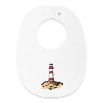 Lighthouse on a rugged coast - Baby Organic Bib - white - Front