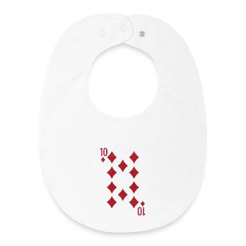 Ten Diamonds Rummy Double Head - Baby Organic Bib - white - Front