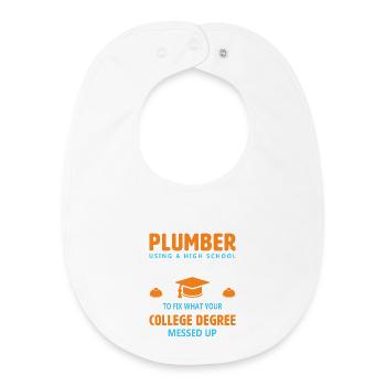 Heating Engineer Heating Construction Plumber Plumber - Baby Organic Bib - white - Front