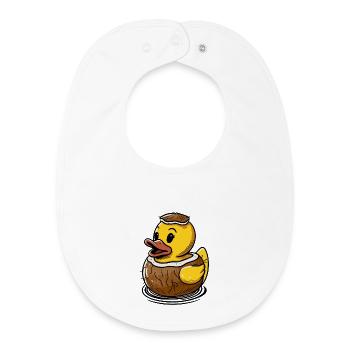 Niedliche Ente in einer Kokosnuss  - Bavoir bébé bio - blanc - Devant