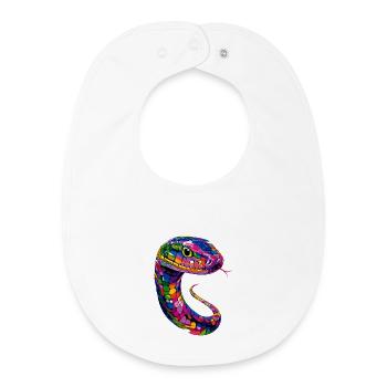 serpent, python, cobra, serpent à sonnettes, serpents - Bavoir bébé bio - blanc - Devant