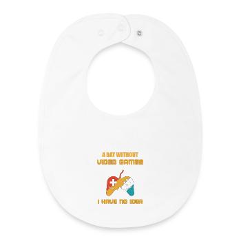 Day Without Video Games  - Baby Organic Bib - white - Front