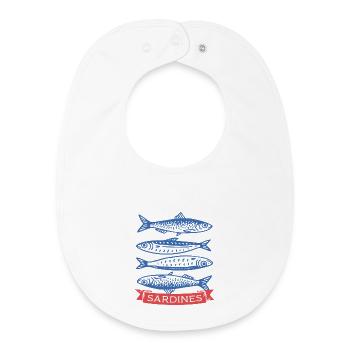 Sardinen - Baby Organic Lätzchen - Weiß - Vorne