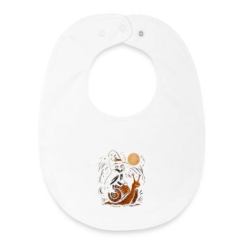 Nocturnal Magic with Wizard Cat - Baby Organic Bib - white - Front
