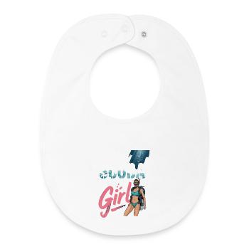 Scuba Girl Taucherin Design - Baby Organic Lätzchen - Weiß - Vorne