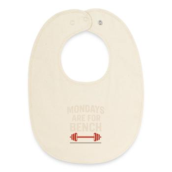 Bench Press Mememe Discover Me Bro Gym - Baby Organic Bib - soft Ecru - Front