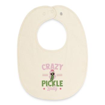 concombre Fraue Crazy Pickle Lady Dire - Bavoir bébé bio - écru doux - Devant