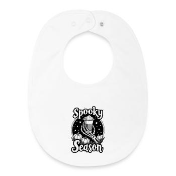 Spooky Season - Halloween Kaffee Skelett - Baby Organic Lätzchen - Weiß - Vorne
