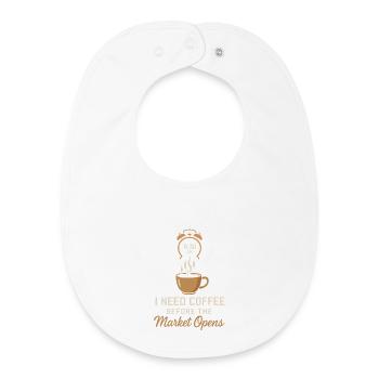 J’ai besoin d’un café avant l’ouverture du marché - Bavoir bébé bio - blanc - Devant