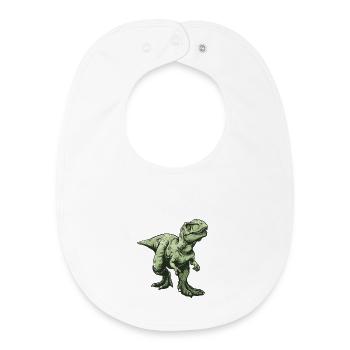 Grüner Dino T Rex Comic Stil - Baby Organic Lätzchen - Weiß - Vorne
