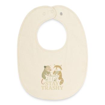 Stay trashy - Baby Organic Bib - soft Ecru - Front