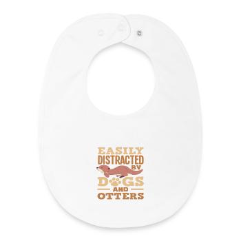 Sea Otter Cartoon Dogs - Baby Organic Bib - white - Front