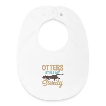 Sea Otter Cartoon Sanity - Baby Organic Bib - white - Front