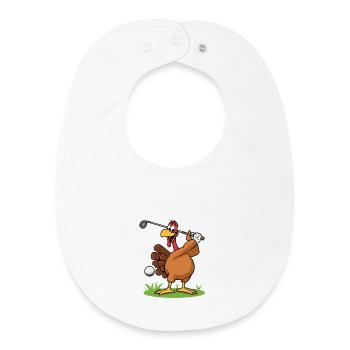 Thanksgiving Humour Turquie Golf - Bavoir bébé bio - blanc - Devant