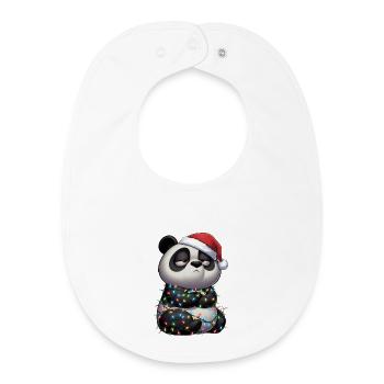 Drôle Panda Noël Fées Guregneux - Bavoir bébé bio - blanc - Devant