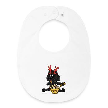 Caniche de Noël avec des bois - Bavoir bébé bio - blanc - Devant