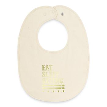 Manger dormir Ski - Bavoir bébé bio - écru doux - Devant