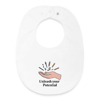 Unleash Your Creative Potential - Baby Organic Bib - white - Front