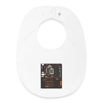 Motherboard Geek Humor For Tech Lovers - Baby Organic Bib - white - Front
