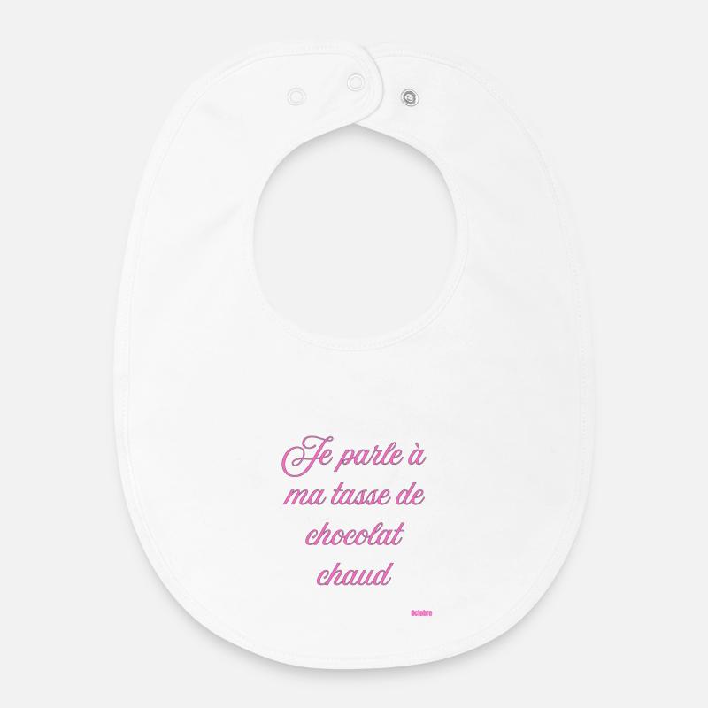Pink Script Hot Chocolate Mug - Baby Organic Bib - white