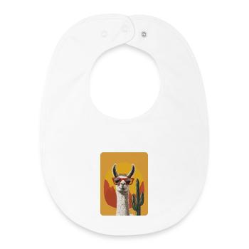 lama - Bavoir bébé bio - blanc - Devant