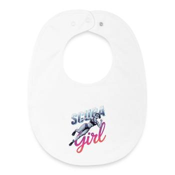 Scuba Girl Taucherin Design - Baby Organic Lätzchen - Weiß - Vorne