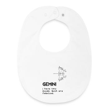 Funny Gemini Cartoon – Double Trouble - Baby Organic Bib - white - Front
