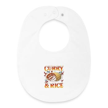 Curry und Reis Lieblingsessen Lustig Seltsam 90er  - Baby Organic Lätzchen - Weiß - Vorne