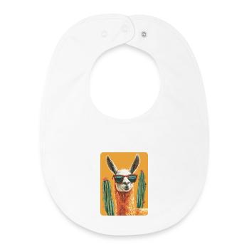 lama - Bavoir bébé bio - blanc - Devant
