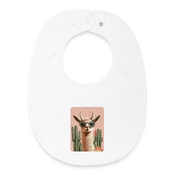 lama - Bavoir bébé bio - blanc - Devant