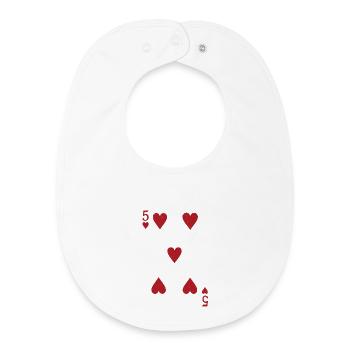 Five Hearts Double Head Card Rome Poker - Baby Organic Bib - white - Front