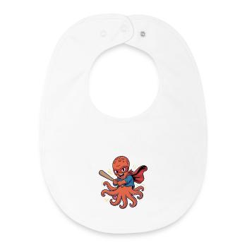 Baseball Octopus Superhero - Bavoir bébé bio - blanc - Devant