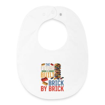 Building Blocks Kids Brick Builder - Baby Organic Lätzchen - Weiß - Vorne