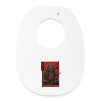 Samurai Cat Ramen Japan Streetwear Design - Baby Organic Bib - white - Front