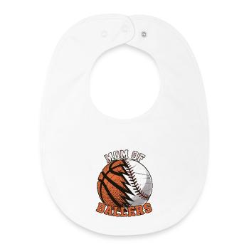 Mom of Ballers – Sportmama Design - Baby Organic Bib - white - Front