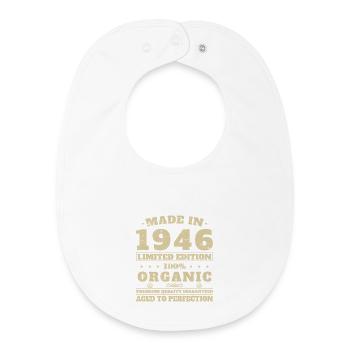 1946 Vintage Geburtstagsgeschenk - Baby Organic Lätzchen - Weiß - Vorne
