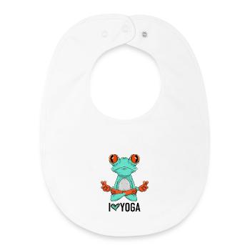 J’adore le yoga - Bavoir bébé bio - blanc - Devant